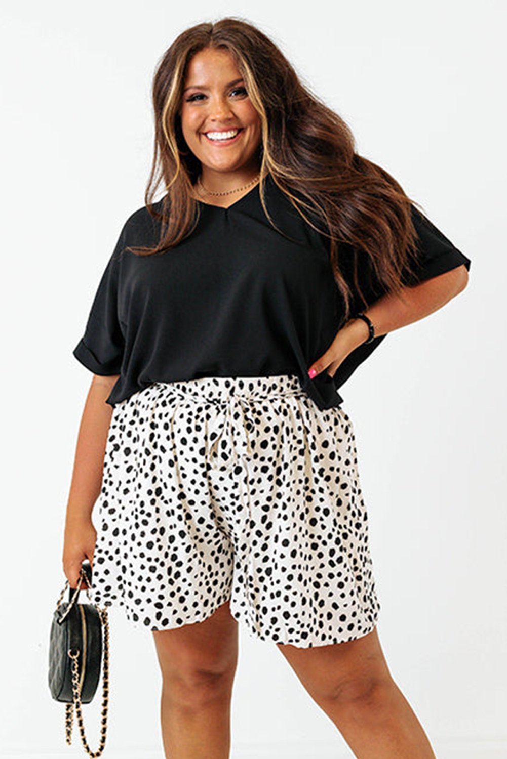 Black Soupked dos haut Hem Ve V manchette à couchet et t-shirt – Image 4