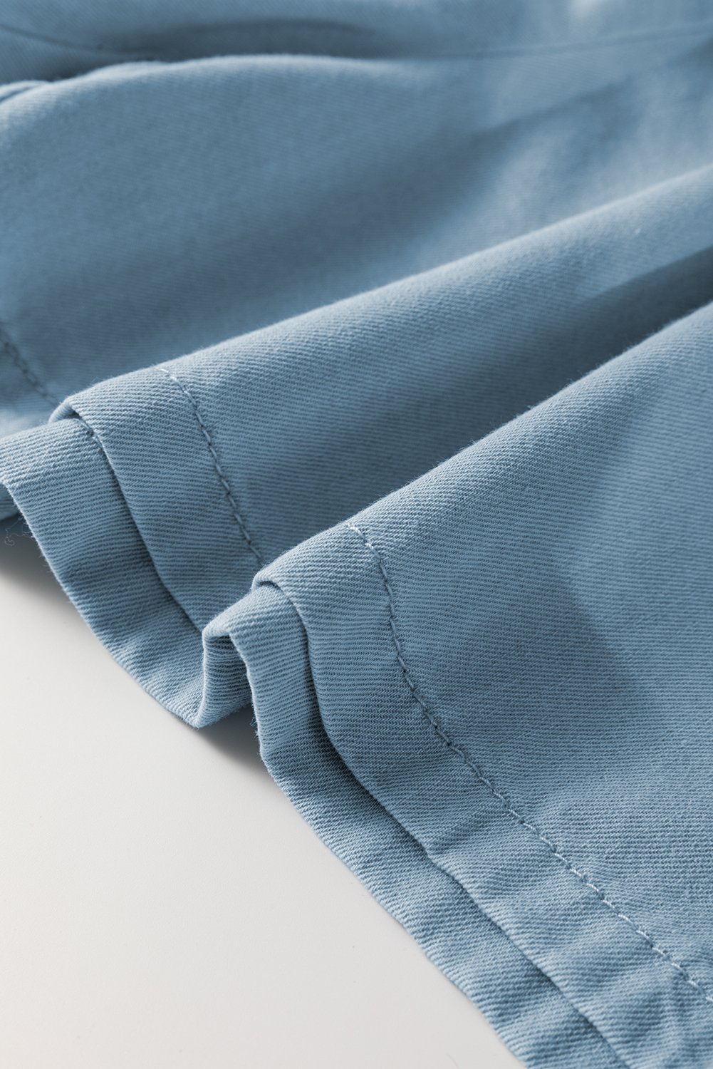 Beau Beau Blue Washed Chambray DrawString Elastic Affinet Plus Shorts de taille – Image 8