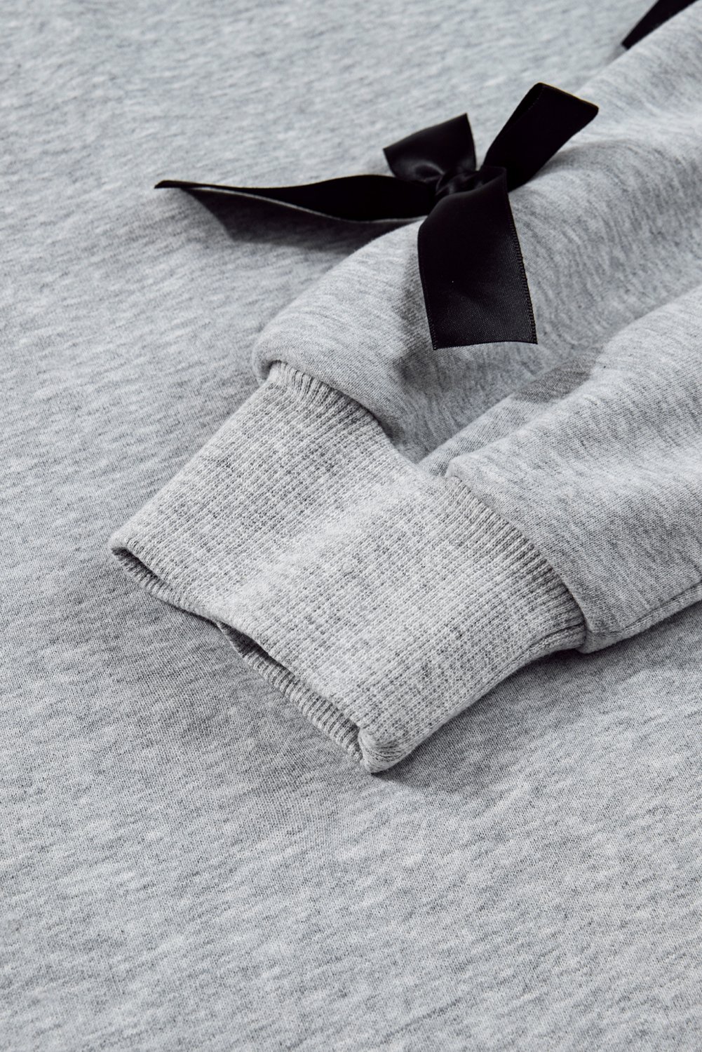 Sweat-shirt de cou rond à manche de gris gris clair – Image 8
