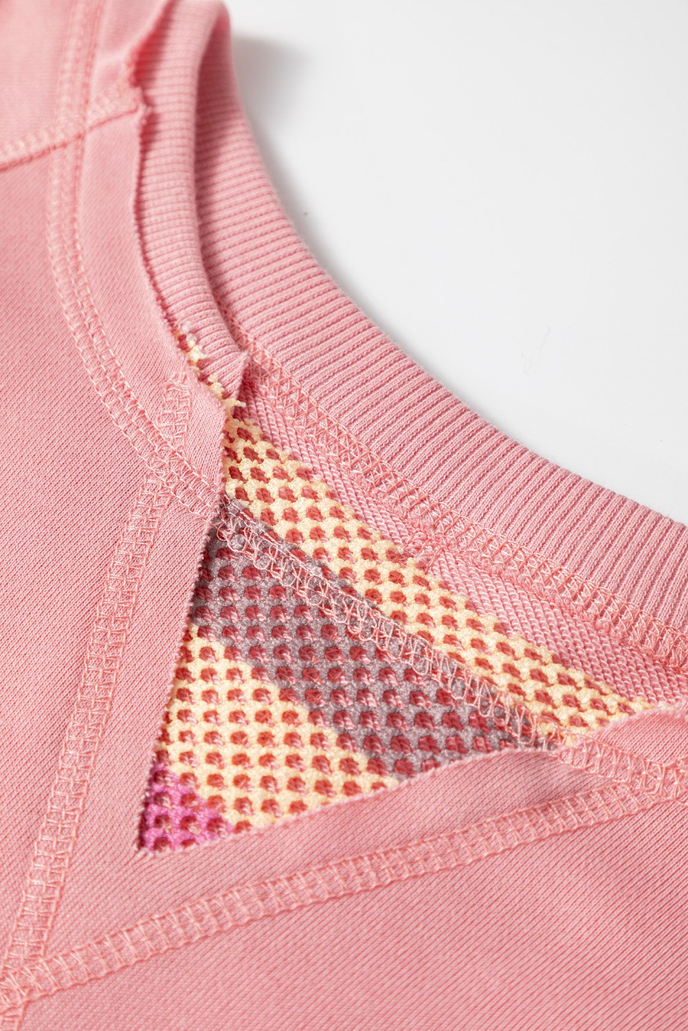 Patchwork à manches en filet à rayures en fleur – Image 7