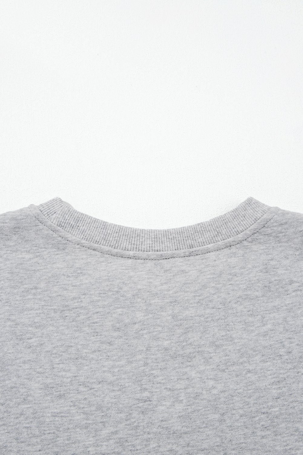 Sweat-shirt de cou rond à manche de gris gris clair – Image 7