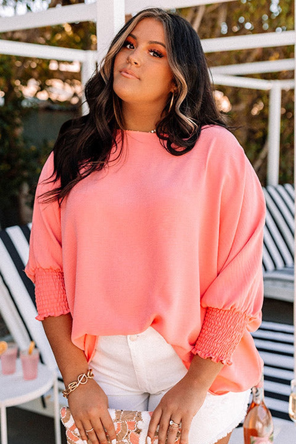 Blossom CHERRRED CUFFS Half mandeve plus taille de taille de taille – Image 4