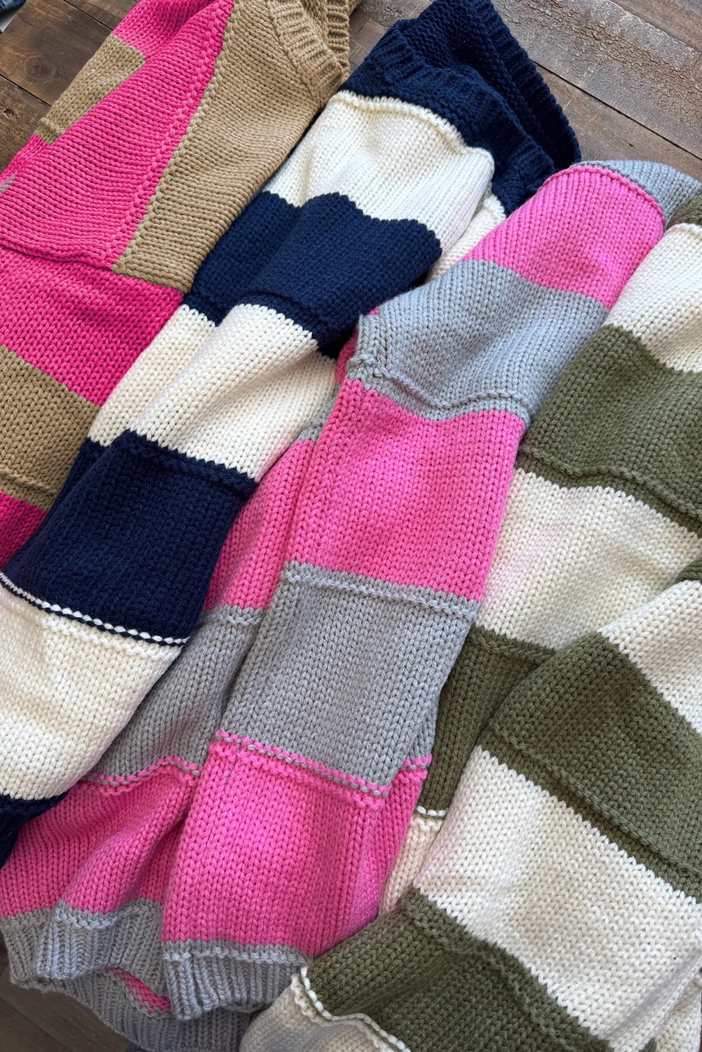 Bloc de couleur de rayures kaki plus taille de chute de taille – Image 3